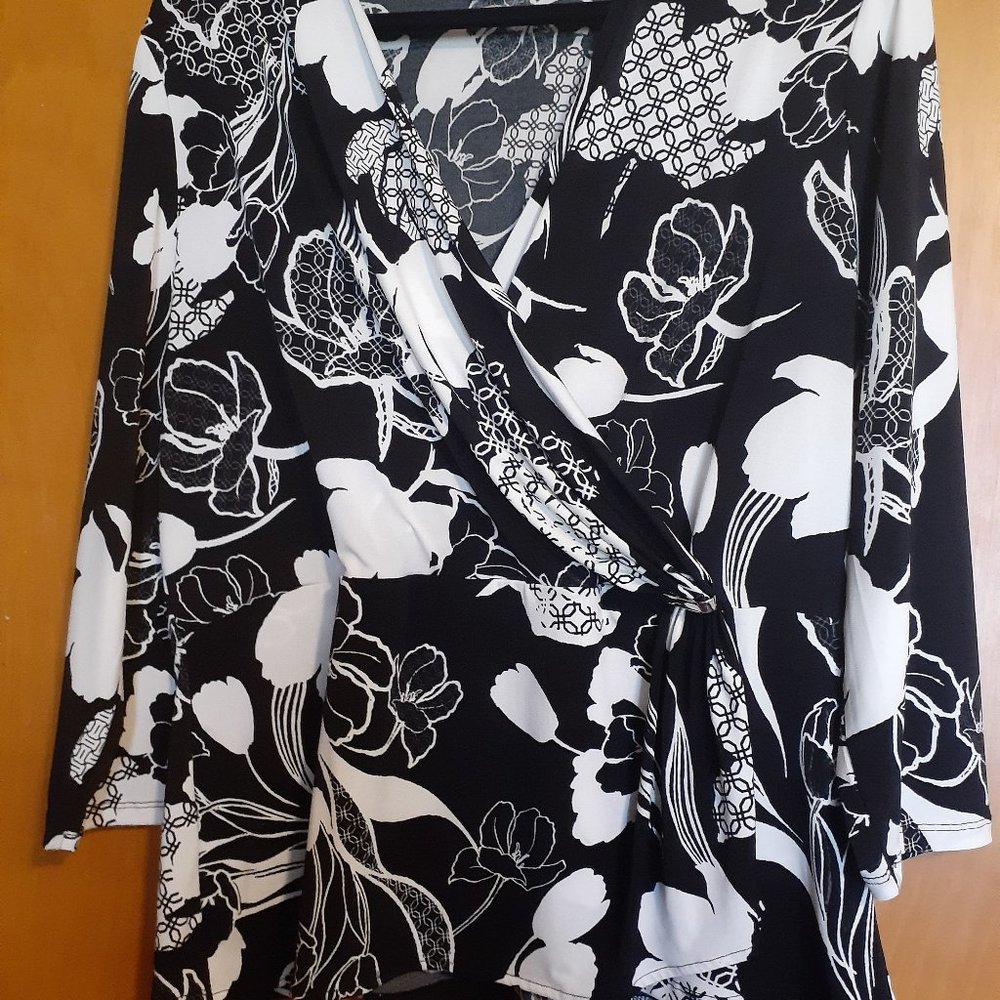 Black and White Blouse